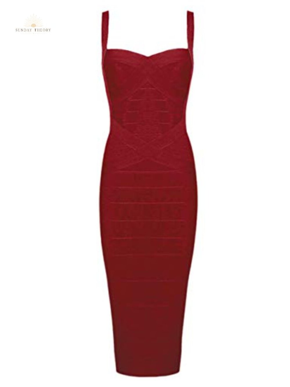 Rayon Strap Celebrity Midi Bandage Dress Evening Party Bodycon